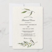 Moderne Zweigniederlassung aus grünem Olive Einladung (Vorderseite)