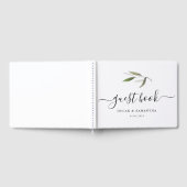 Moderne Zweigniederlassung aus grünem Olive Gästebuch (Voll)