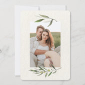 Moderne Zweigniederlassung aus grünem Olive Save The Date (Vorderseite)