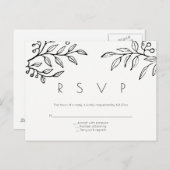 Moderne Zweigstellen Hochzeit rsvp Postkarten (Vorne/Hinten)