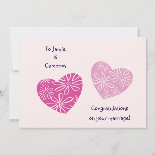 Moderne Zweihörer-Glückwünsche auf Ihrer Hochzeits Einladung (Vorderseite)