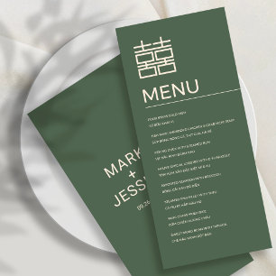Moderne zweisprachige vietnamesische Hochzeitsmenü Menükarte
