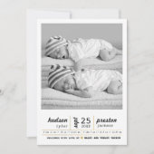 Moderne Zwillingsankündigung Ankündigung (Vorderseite)