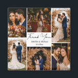 modernen Dank an 6 Fotos Collage Hochzeit Magnet<br><div class="desc">elegantes Dankeschön an sechs Fotos Collage Hochzeitsmagnet</div>