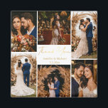 modernen Dank an 6 Fotos Collage Hochzeitsgold Magnet<br><div class="desc">elegantes Dankeschön an sechs Fotos Collage Hochzeitgold Magnet</div>