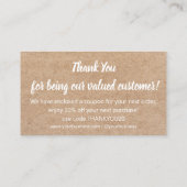 modernen Dank an kleine Unternehmen, trendy chic Begleitkarte (Rückseite)