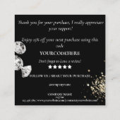 modernen Diamanten danke für Ihren Business-Platz Quadratische Visitenkarte (Rückseite)