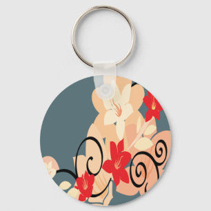 Modernen Lillies Schlüsselanhänger