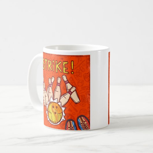 Moderner 10-Button-Bowling-Vergnügungssport Kaffeetasse (Vorderseite Links)