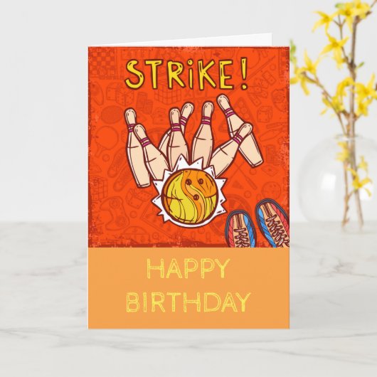 Moderner 10-Button-Bowling-Vergnügungssport Karte (Gelbe Blume)