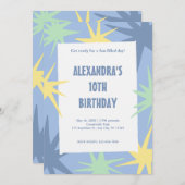 Moderner 10. Geburtstag Einladung (Vorne/Hinten)