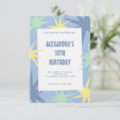Moderner 10. Geburtstag Einladung (Stehend Vorderseite)