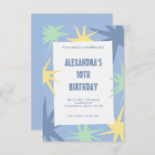 Moderner 10. Geburtstag Einladung (Vorne/Hinten)