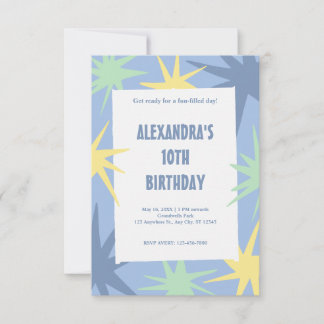 Moderner 10. Geburtstag Einladung