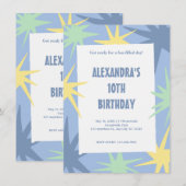 Moderner 10. Geburtstag Einladung (Vorne/Hinten)