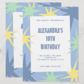 Moderner 10. Geburtstag Einladung (Vorne/Hinten)