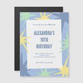 Moderner 10. Geburtstag Magneteinladung (Vorne/Hinten)