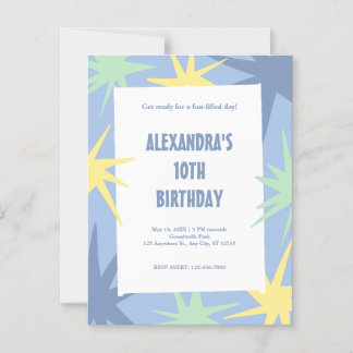 Moderner 10. Geburtstag Magneteinladung