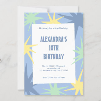 Moderner 10. Geburtstag Magneteinladung