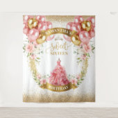 Moderner 16 . Geburtstag Hintergrund Blush Dress G Wandteppich (Vorderseite)