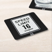 Moderner 16. Geburtstag-Speed-Schilder Rechteckiger Pappuntersetzer (angewinkelt)