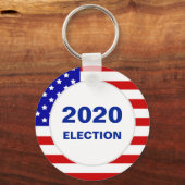 Moderner 2020-amerikanischer Flag & bearbeitbarer  Schlüsselanhänger (Vorderseite)