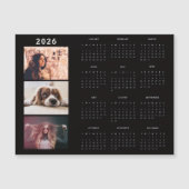 Moderner 2026 Kalender 3 Foto Collage Magnet Karte (Vorderseite)