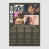 Moderner 2026 Kalender 5 Foto Collage Magnet Karte (Vorderseite)