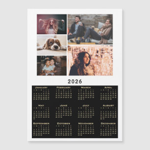Moderner 2026-Kalender 5-Foto-Collage-Magnetkarte Magnetkarte