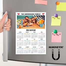 Moderner 2026 Kalender Benutzerdefinierte Fotocoll Magnetkarte