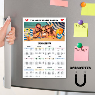 Moderner 2026 Kalender Benutzerdefinierte Fotocoll Magnetkarte