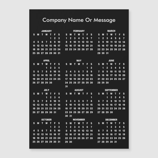 Moderner 2026-Kalender Firmenname Magnet (Vorderseite)