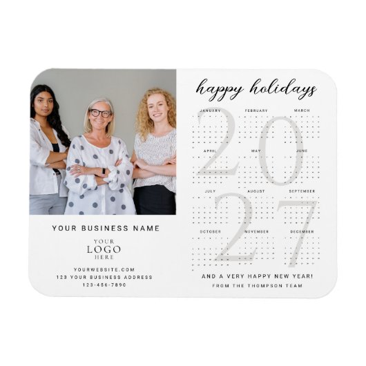 Moderner 2027-Kalender Geschäftslogo-Magnet Magnet (Horizontal)
