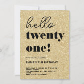 Moderner 21. Geburtstag Einladung (Vorderseite)