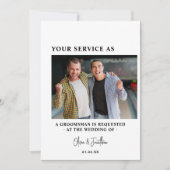 Moderner 2-Foto-Trauzeuge-Antrag Einladung (Vorderseite)