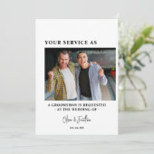 Moderner 2-Foto-Trauzeuge-Antrag Einladung (Stehend Vorderseite)