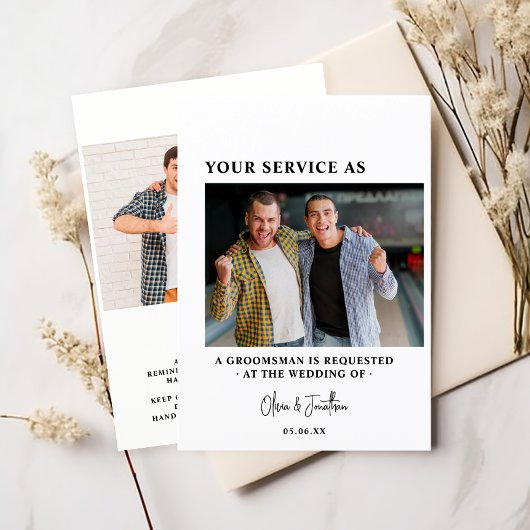Moderner 2-Foto-Trauzeuge-Antrag Einladung