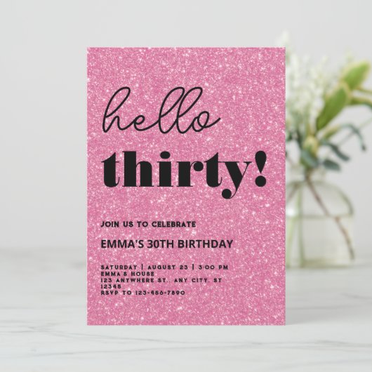 Moderner 30. Geburtstag Einladung (Stehend Vorderseite)
