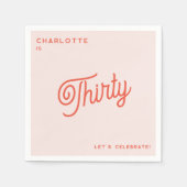 Moderner 30 Geburtstag Serviette (Vorderseite)