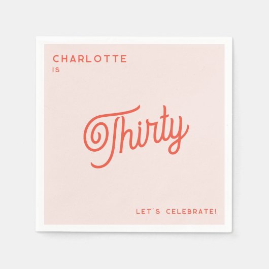 Moderner 30 Geburtstag Serviette (Vorderseite)