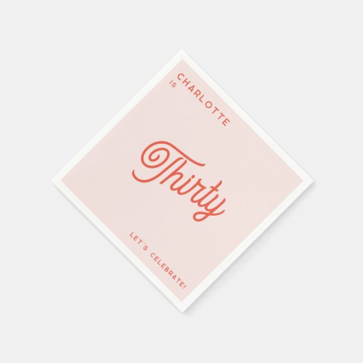 Moderner 30 Geburtstag Serviette (Ecke)