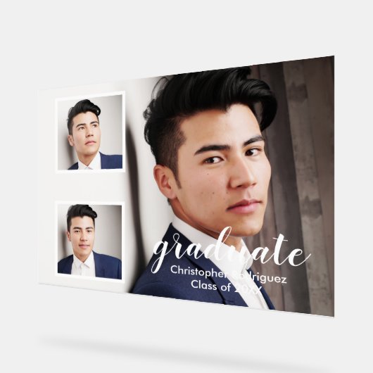 Moderner 3-Foto-Abschluss Acrylschild (Winkel)