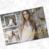 Moderner 3-Foto-Abschluss Folie Einladungspostkarte