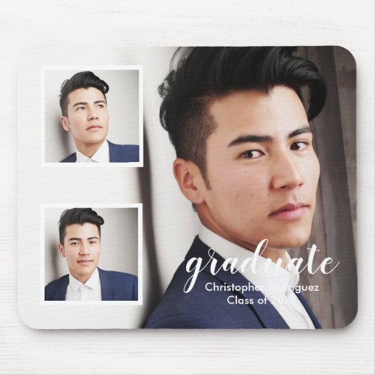 Moderner 3-Foto-Abschluss Mousepad (Vorne)