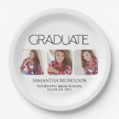 Moderner 3-Foto-Abschluss Sleek Pappteller (Vorderseite)