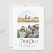 Moderner 3 Foto-Blauer Bogen mit Typografie (Vorderseite)