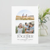 Moderner 3 Foto-Blauer Bogen mit Typografie (Stehend Vorderseite)