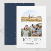 Moderner 3 Foto-Blauer Bogen mit Typografie (Vorne/Hinten)