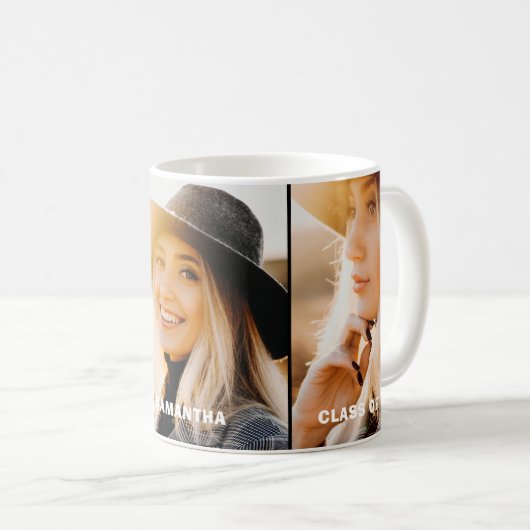 Moderner 3-Foto Collage Abschluss Kaffeetasse (VorderseiteRechts)