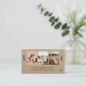 Moderner 3-Foto-Collage-Hochzeitfotograf Visitenkarte (Stehend Vorderseite)